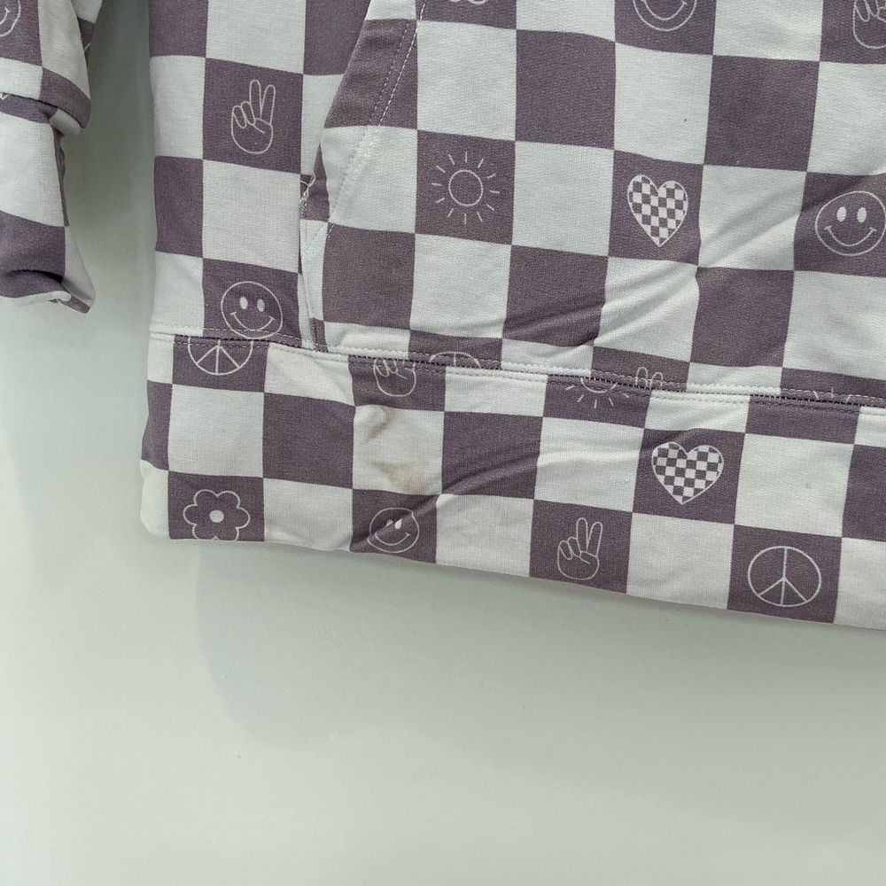 KIDS: Bird & Bean Pullover Bamboo Sweatshirt in Check It Out Blue - Picture 5 of 9